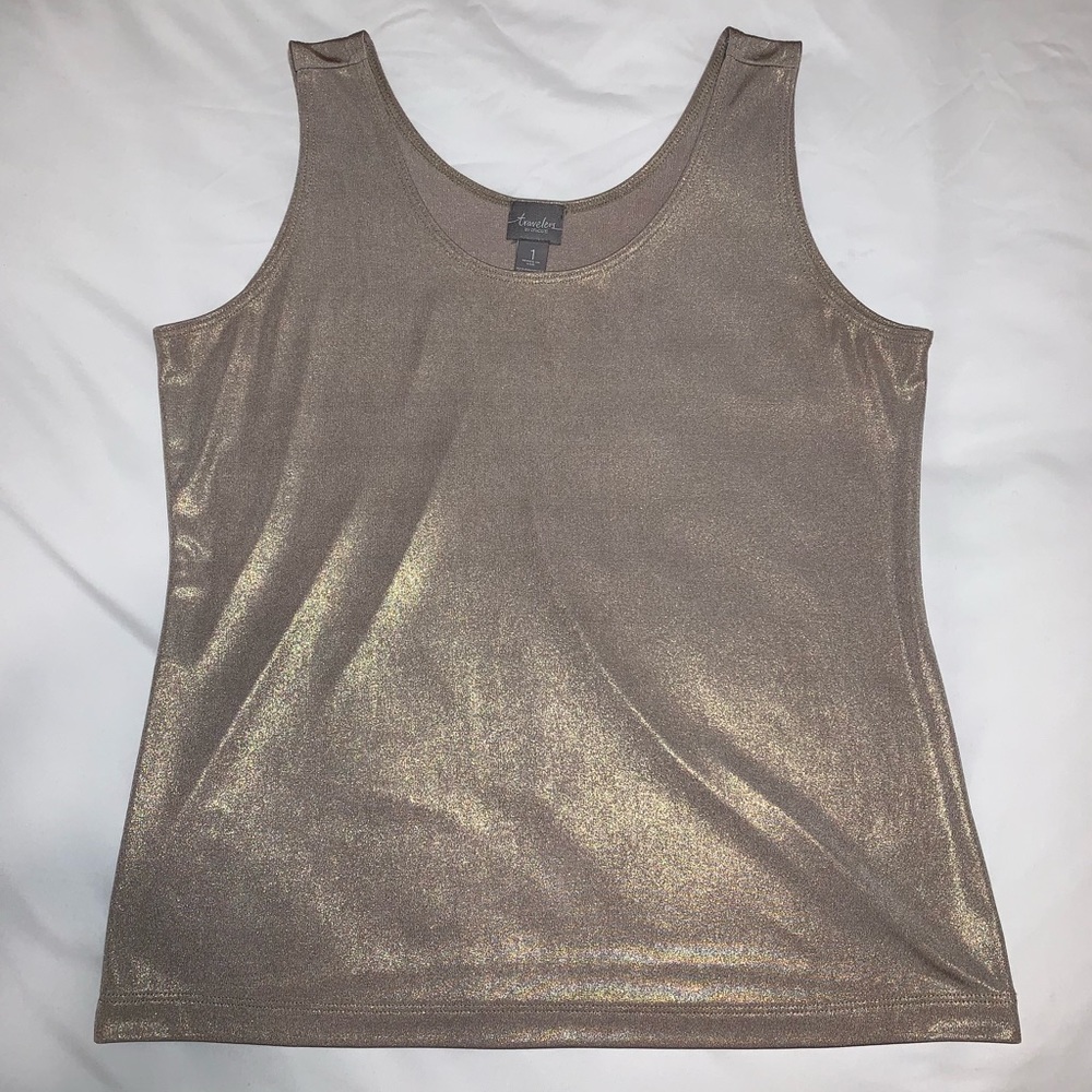 Chico’s Travelers Gold Shimmer Tank